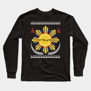 Philippine Sun / Badlit word Padayon (to Continue) Long Sleeve T-Shirt